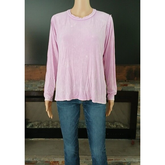 Zenana Tops - Zenana Women's Medium Pink Tye Dye Long Sleeve Inside Out Top